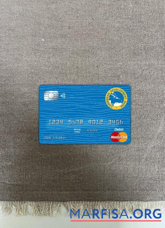 Downloadable Barbados Caribbean Development bank master card photolook front template